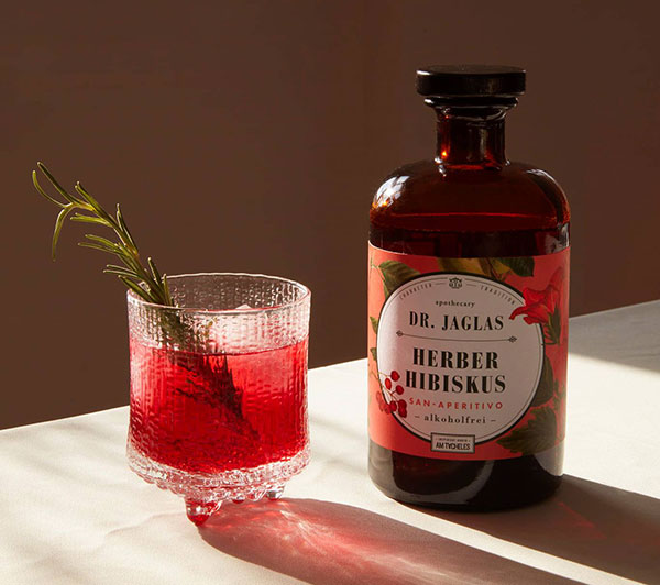 hibiskus-mood Dr. Jaglas / Herber Hibiscus - alkoholfreier Aperitif, 500ml