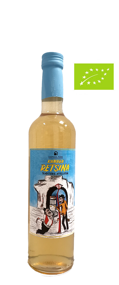 Kamara Estate / Retsina Naturwein (Roditis, Assyrtiko) - BIO, 0,5 Liter