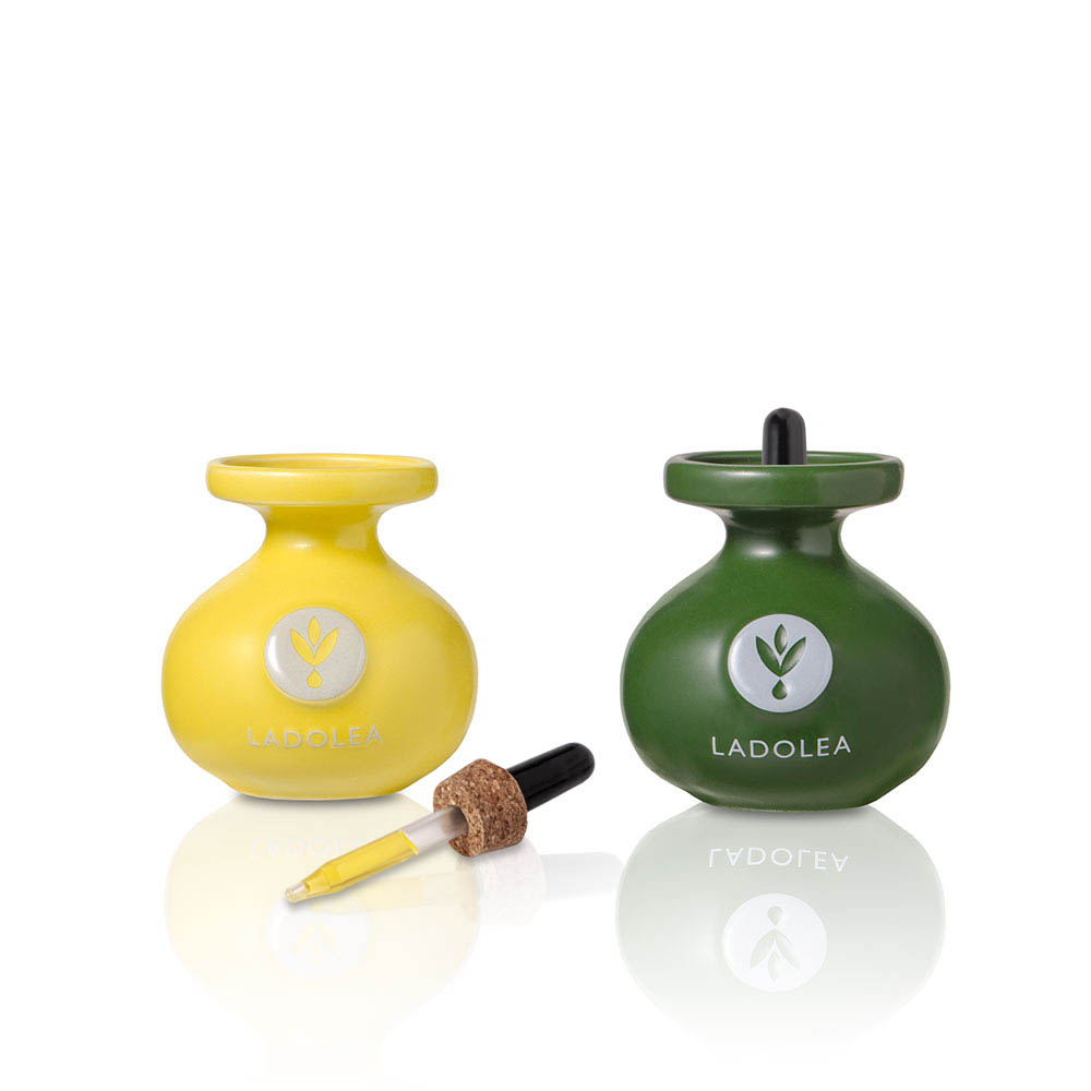 Ladolea / Duo Set: Extra Virgin Olivenöl mit Oregano und mit Zitrone, 2 x 80ml