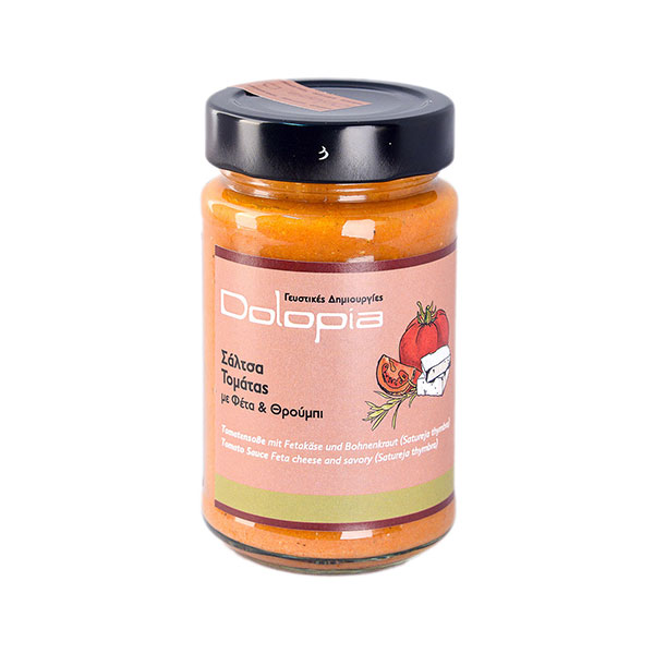 dolopia-tomatensosse-feta Dolopia / Tomatensoße mit Feta & Bohnenkraut, 250g